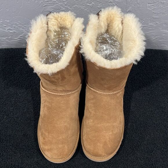 🔥🔥 UGG Australia Bailey Bow II Chestnut Suede Winter Boot US Women Sz 8 - EUC - Picture 4 of 10